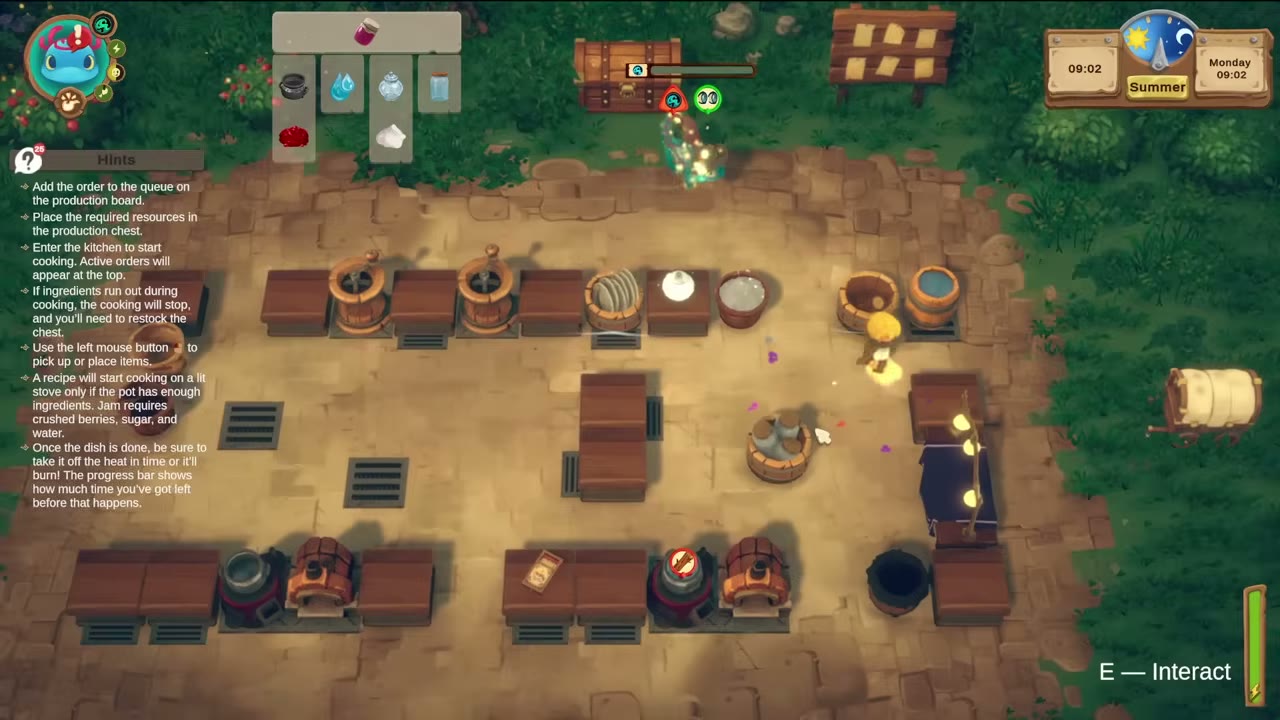 Demo-Küche im Überblick neben Kochen-als-Crafting
